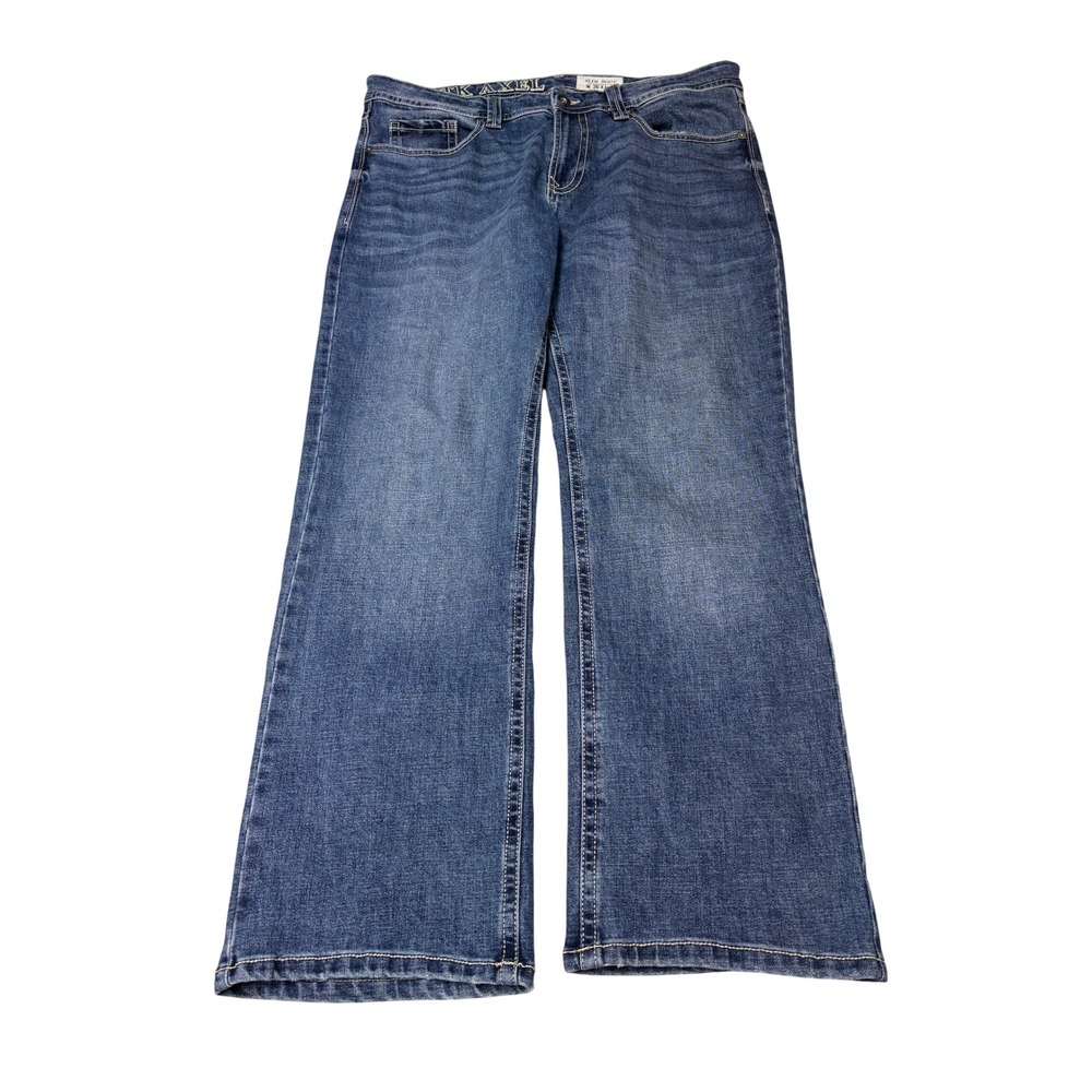 TK Axel Slim Boot Jeans Mens 36x32 Medium Wash Stretch Denim Blue